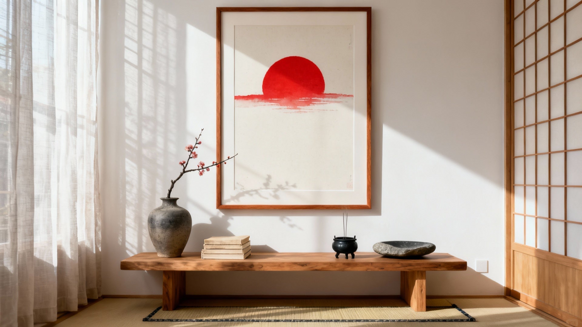 Japanese Sun Art | Rising Red Sun Prints for Peaceful Interiors