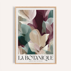 Large Prints for Living Room framed print of decorative leaves in soft pastel and green shades