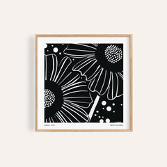 Black White Floral Art