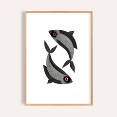 Madhubani Fish Wall Art