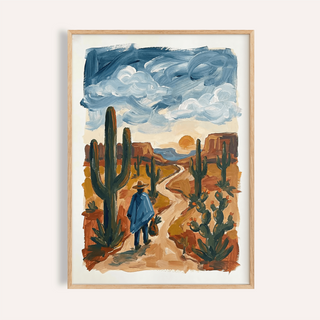 Sunset Cactus Poster Print