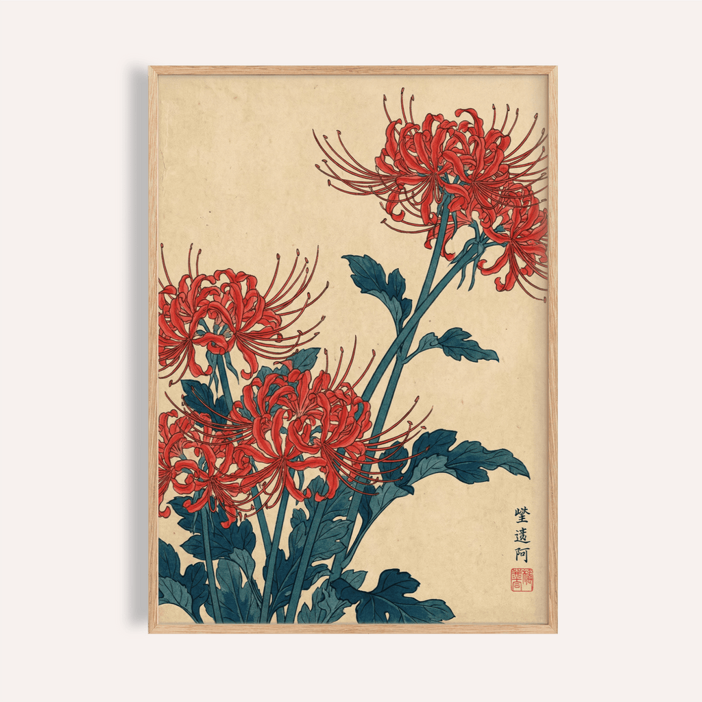 Japanese Floral Wall Art Vintage Botanical Print