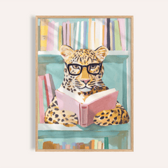 Reading Leopard Art Print