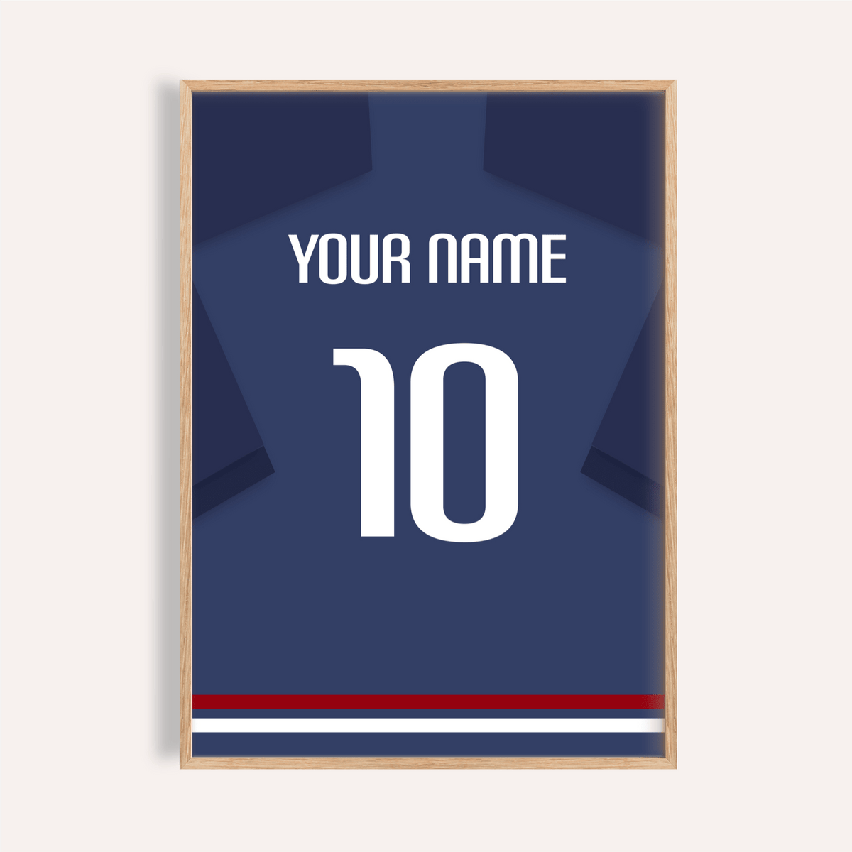Football Shirt Poster in Navy Blue with White Number
