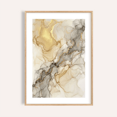 Fluid Art Gold Poster