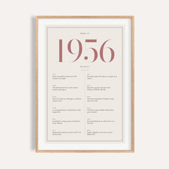 1956 Pink Birthday Print