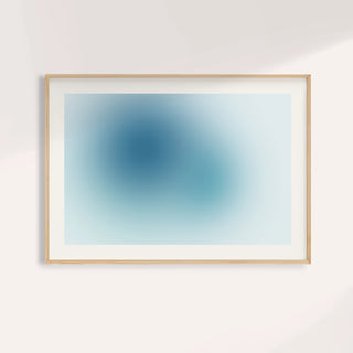 Turquoise wall art with soft clouds of teal, turquoise and pale aqua