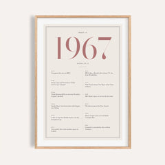 1967 Pink Birthday Print