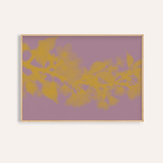 mauve cherry blossom print showing cherry blossom in soft focus on dusty mauve