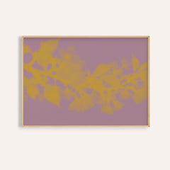 mauve cherry blossom print showing cherry blossom in soft focus on dusty mauve