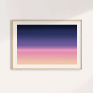 Navy and pink wall art fading from midnight navy through violet to pink