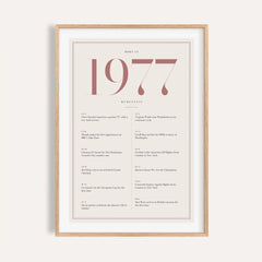 1977 Pink Birthday Print