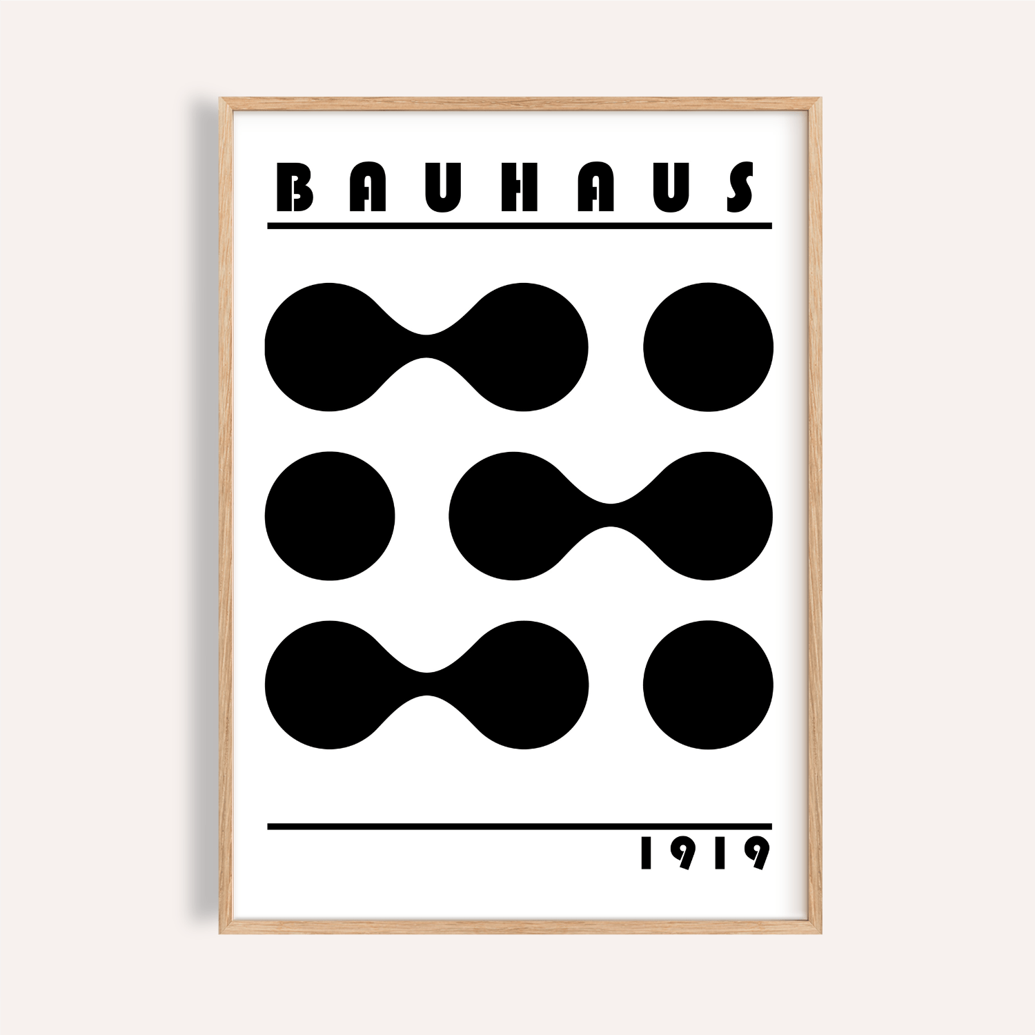 Minimalist Geometric Print Black and White Wall Art
