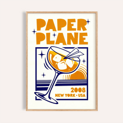 Paper Plane Cocktail Poster