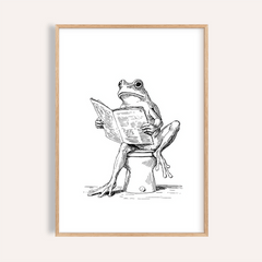 Reading Frog Art Print