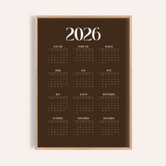 Brown Calendar Print