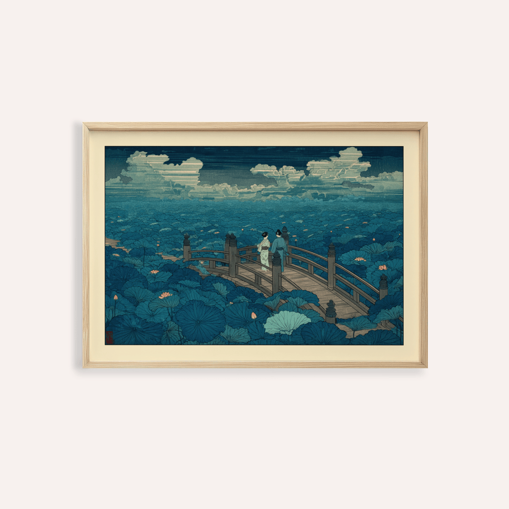 Hasui Kawase Japanese woodblock | Lotus Bridge Print
