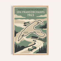 Belgian Race Circuit Map Poster
