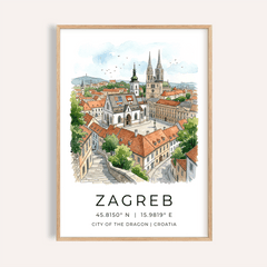 Zagreb City Art Print