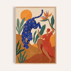 Mystical Blue Leopard Wall Art