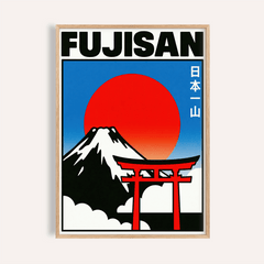 Fujisan Wall Art with Red, Blue, White for living room poster