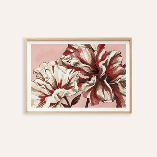 Elegant floral art showing abstract flowers in blush and cream watercolour shades