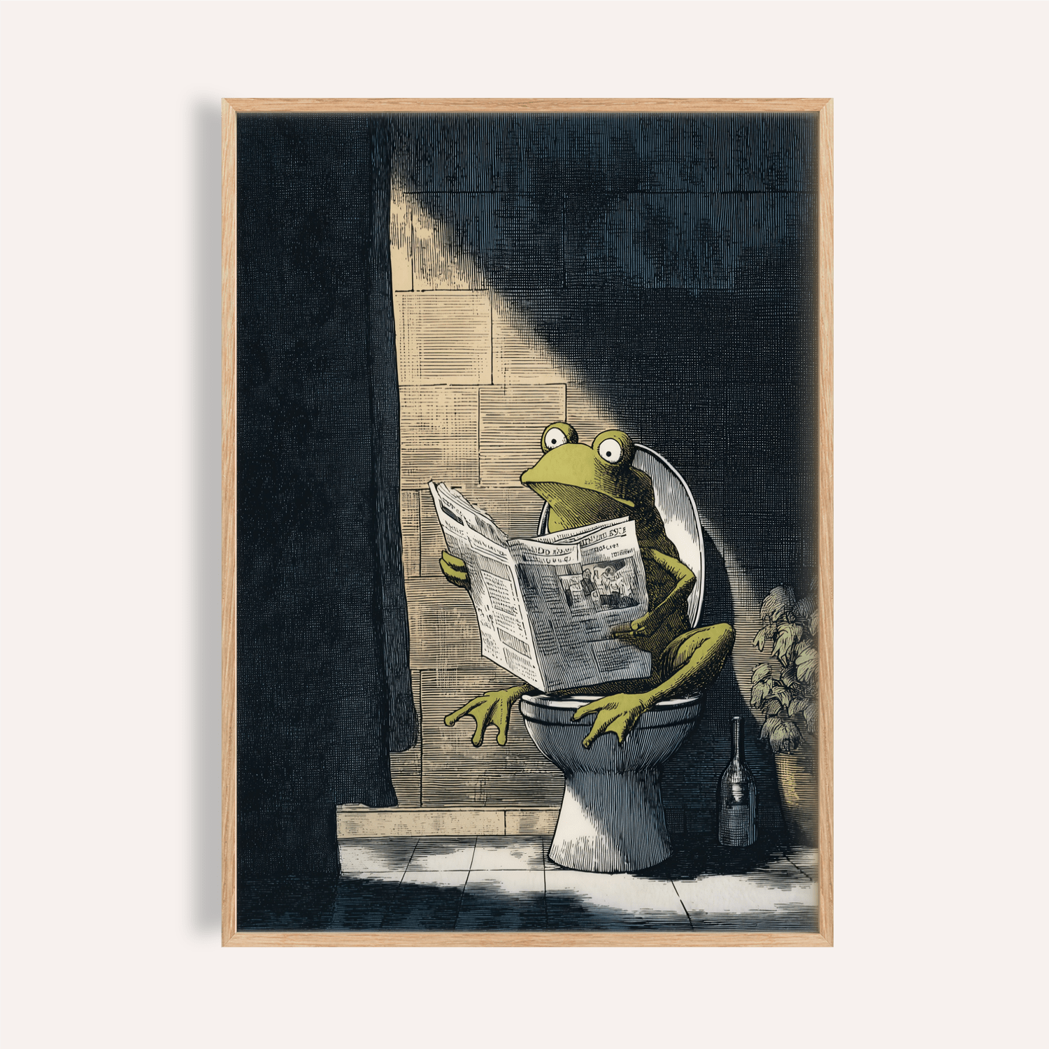 Funny Frog Art Print | Bathroom Wall Decor