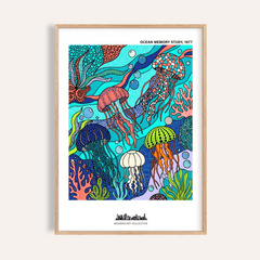 Jellyfish Ocean Art Print