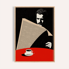 Art Deco Newspaper Reader Print