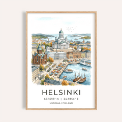 Helsinki Watercolor Art Print