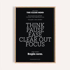 Wall Art Quotes for Home framed print close-up with white typography on black background