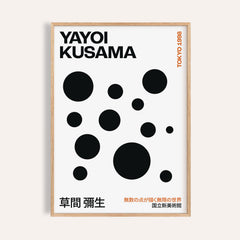 Bold minimalist Polka Dots Yayoi Kusama print in black and white