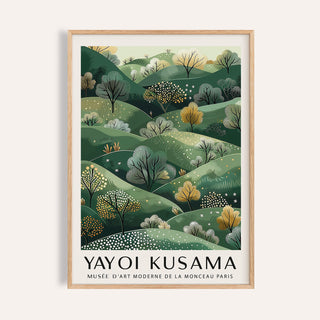 Yayoi Kusama Paintings golden rolling hills art print