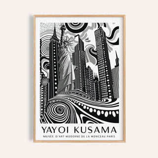 Framed New York Cityscape wall art in black white and grey with Statue of Liberty