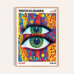 Bold Yayoi Kusama-inspired funky wall art featuring Tokyo Eye design
