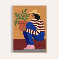 Woman Plant Wall Art