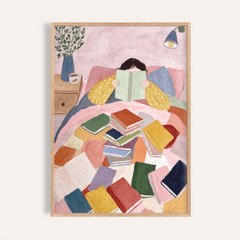 Woman Reading In Bed Art Print