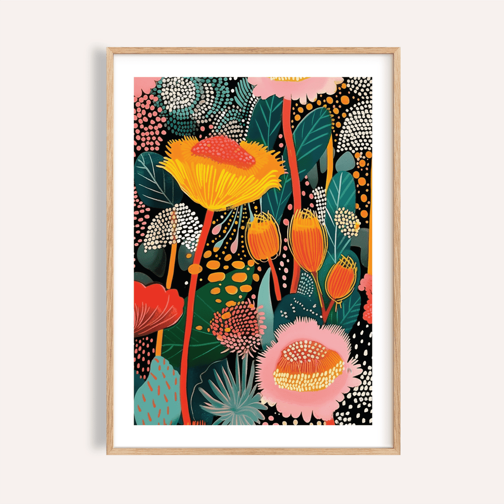 Colorful Wall Art Botanical Print Wildflower Décor