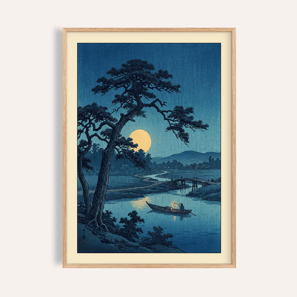 Moonlight Print | Full Moon Landscape Wall Art