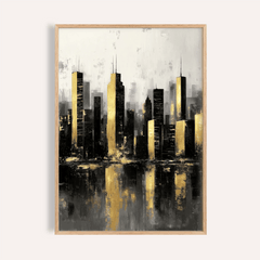 Gold And Black Skyline Poster