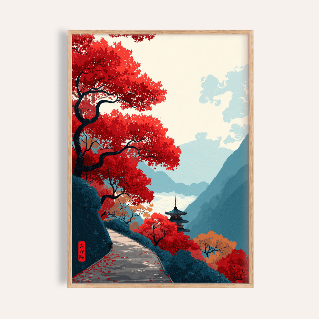 Zen Mountain Poster | Japanese Landscape Wall Art