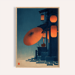 Japanese Night Scene Wall Art