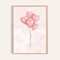 Love Heart Balloon Art Print