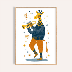 Giraffe Music Art Print