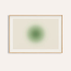 Green aura poster with a soft sage green orb on warm cream
