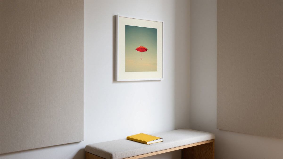 Custom Size Poster Print of a Surreal Floating Red Umbrella