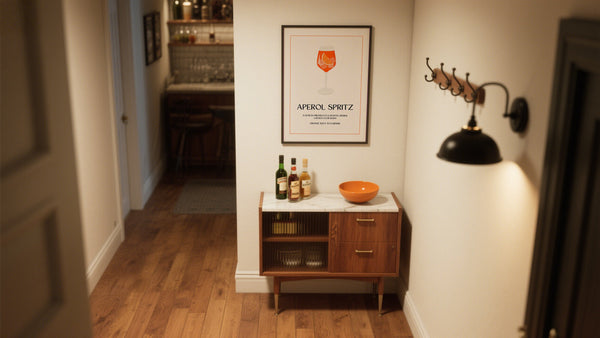 Aperol Spritz Poster for cocktail bar cart at home