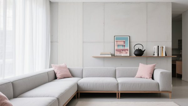 A pink and blue wall art Bauhaus Prints Interior Design