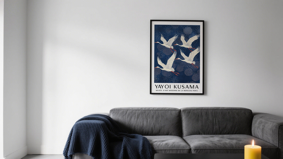 Living room displaying A2 Size Posters above sofa