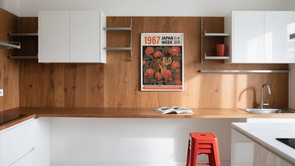 Japanese Traditional Artwork of Tiger in the woods